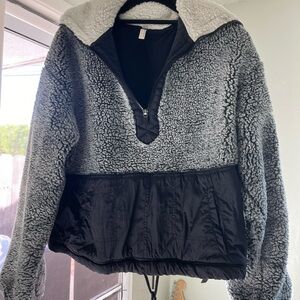 Free people movement quarter zip fuzzy jacket